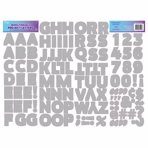 Royal Brites® Foil Holographic Repositional Project Letter Stickers - Silver Perspective: front