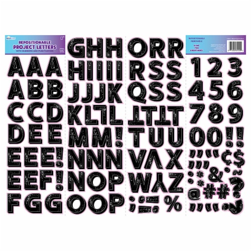 Royal Brites® Repositional 3D Project Letter Stickers - Black Perspective: front