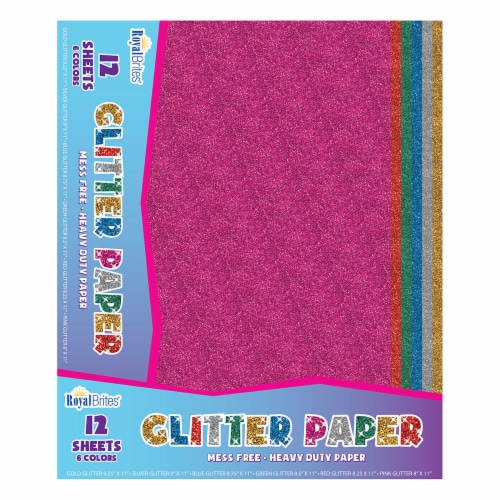 Royal Brites® Glitter Paper - 12 Pack - Assorted Perspective: front