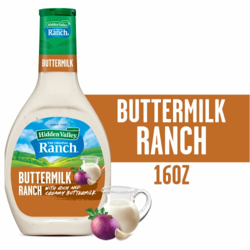 Hidden Valley Buttermilk Ranch Dressing Salad Dressing for Quick Meals Perspective: front