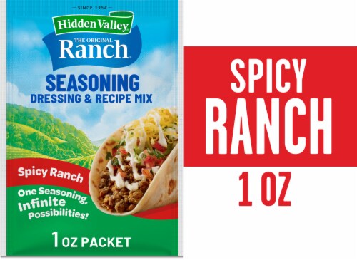 Hidden Valley Spicy Ranch Seasoning Dressing and Recipe Mix Packet for Quick Meals Perspective: front