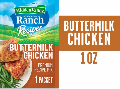 Hidden Valley Ranch Recipes Buttermilk Chicken Seasoning Mix Perspective: front