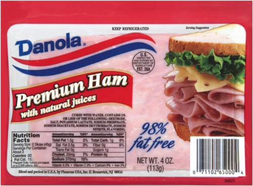Danola® Sliced Premium Ham Perspective: front
