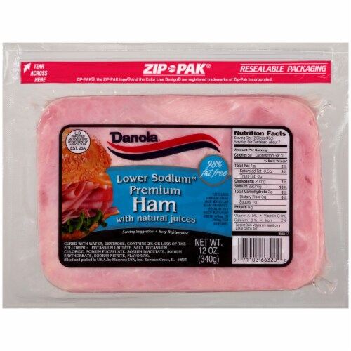 Danola Lower Sodium Premium Sliced Ham Perspective: front
