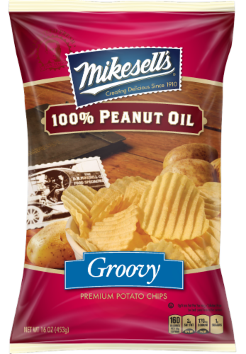 Mikesell's Groovy Peanut Oil Potato Chips Perspective: front