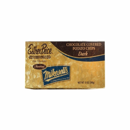 Mikesell's Dark Chocolate Covered Potato Chips Perspective: front