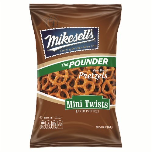 Mikesell's Baked Mini Twist Pretzel Perspective: front