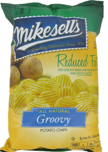 Mikesell's Reduced Fat Groovy Potato Chips Perspective: front