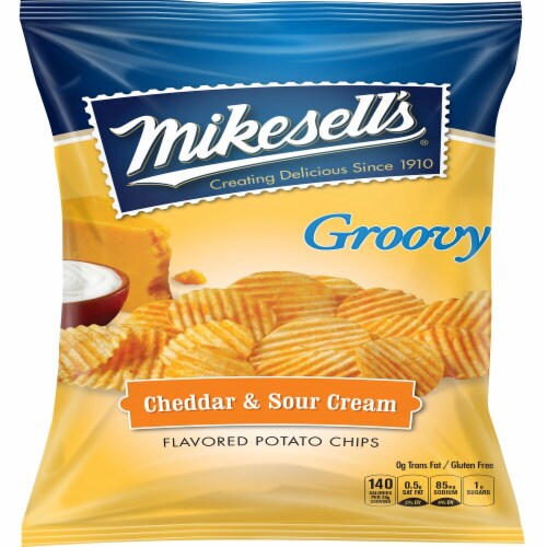 Mikesell's® Cheddar and Sour Cream Groovy Potato Chips Perspective: front