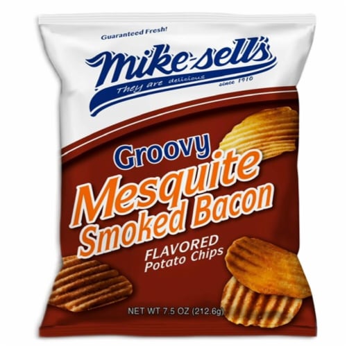 Mikesell's Smoked Bacon Potato Chips Perspective: front