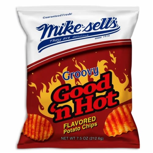 Mikesell's Good 'N Hot Potato Chips Perspective: front
