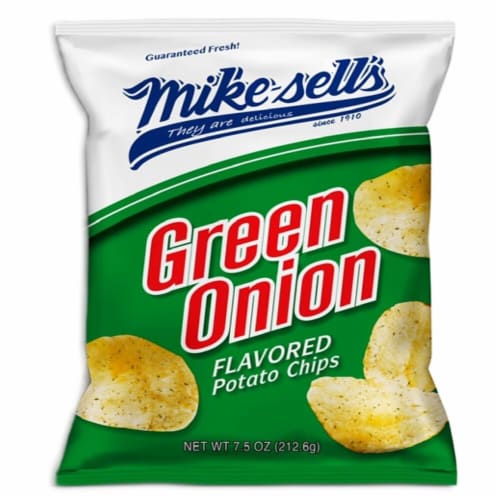 Mikesell's Green Onion Potato Chips Perspective: front