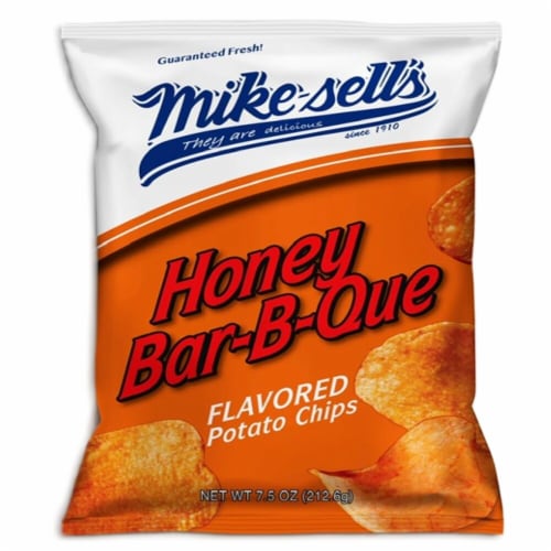 Mikesell's Honey Bar-B-Que Potato Chips Perspective: front