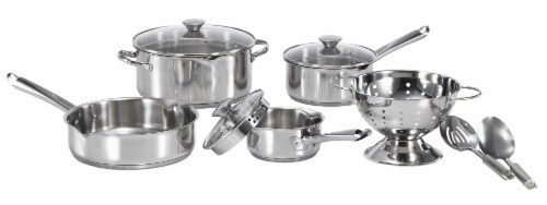 T-fal Cook & Strain Stainless Steel Cookware Set, 14 Piece Set, Dishwasher  Safe 