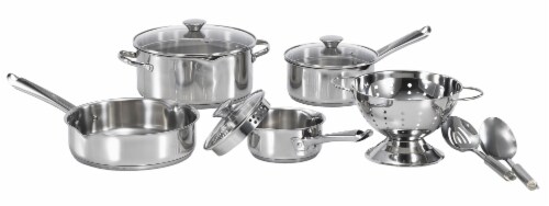 T-fal Cook & Strain Stainless Steel Cookware Set Perspective: front