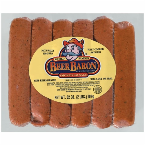 Resers Beer Baron Smoked Sausage Perspective: front