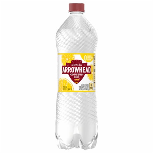 Arrowhead® Lemon Sparkling Mountain Spring Water Perspective: front