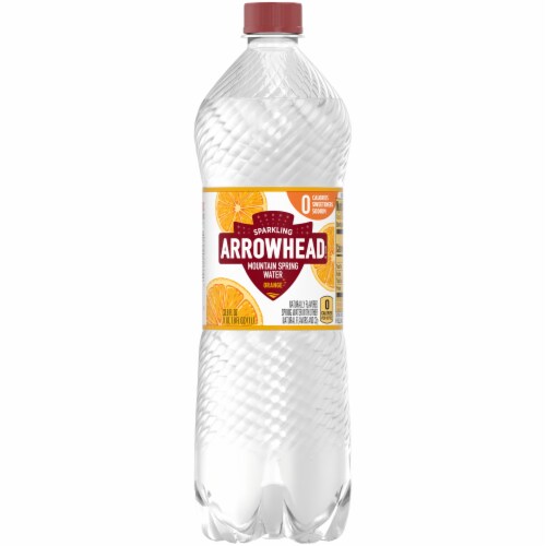 Arrowhead Mandarin Orange Sparkling Mountain Spring Water Perspective: front