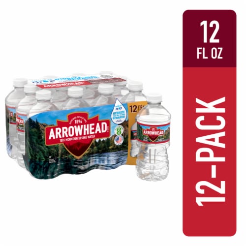 Arrowhead 100% Mountain Spring Bottled Water Perspective: front