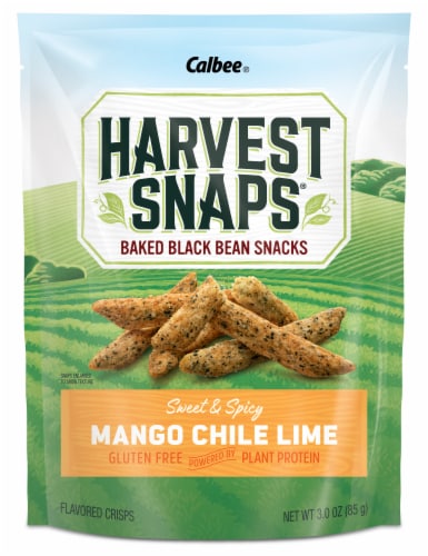 Harvest Snaps Mango Chile Lime Black Bean Snack Crisps Perspective: front