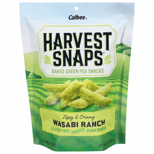 Harvest Snaps Wasabi Ranch Green Pea Snack Crisps Perspective: front