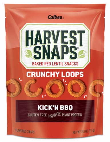 Harvest Snaps Red Lentil Crunchy Loops Kick'N BBQ, 2.5 oz - Foods Co.