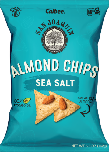 San Joaquin Almond Nut  Sea Salt Chips Perspective: front