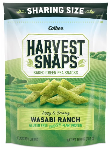Harvest Snaps Wasabi Ranch Green Pea Snack Crisps Perspective: front