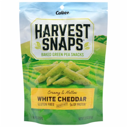 Calbee® Harvest Snaps® White Cheddar Baked Green Pea Snacks Perspective: front