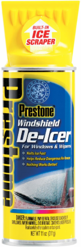 Prestone® Windshield De-Icer for Windows & Wipers with Built-In Ice Scraper Perspective: front