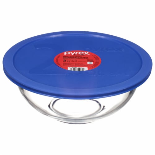 Pyrex Smart Essentials Glass Mixing Bowl - Clear/Blue Perspective: front