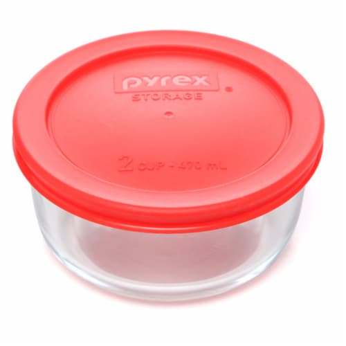 4-cup Glass Food Storage Container with Red Lid