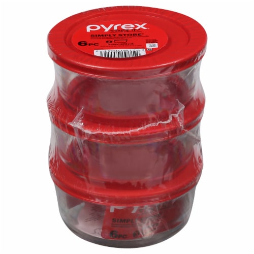 Pyrex Round Storage Containers with Lids - Red, 3 pk - Kroger