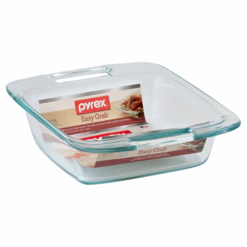 Pyrex 8x8 Baking Pan Clear Glass Casserole Dish Large Handles