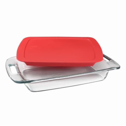 Pyrex Easy Grab Covered Oblong Glass Baking Dish Perspective: front