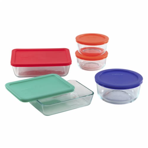 Pyrex® Covered Glass Storage Set Perspective: front