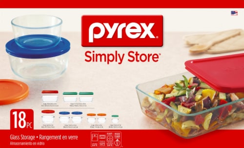  Pyrex Simply Store 10 Piece Set with Colored Lids : Home &  Kitchen