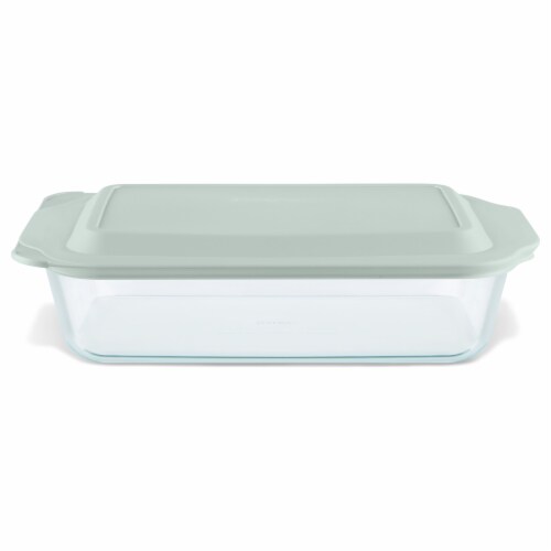 Pyrex Deep Dish Baking Pan with Lid - Sage Perspective: front