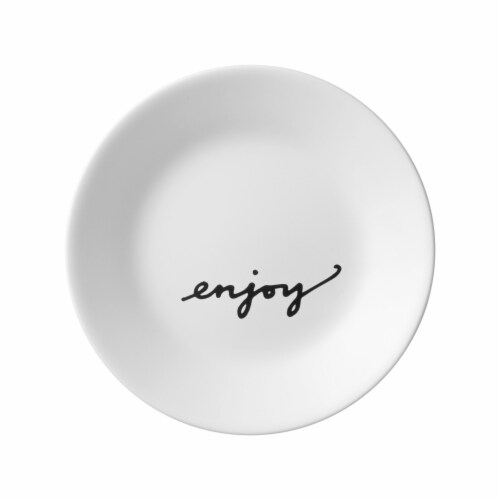 Corelle® Celebrations Enjoy Appetizer Plate - White/Black Perspective: front