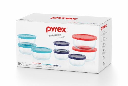 Pyrex Glass Storage Containers with Lids Set Perspective: front