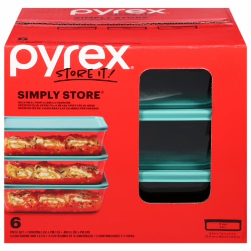 Pyrex SS 6pc 11c Bulk Set Mass Grocery Perspective: front