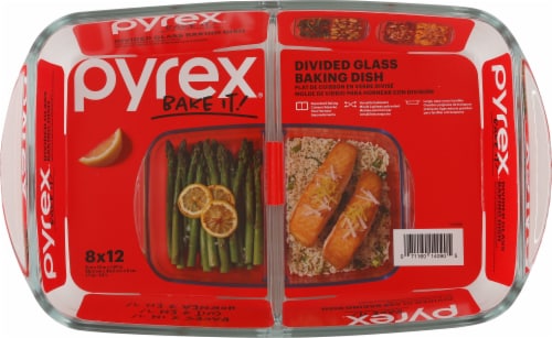 Pyrex Baking Dish, Divided Glass, 1.7 Quart, 8 Inch x 12 Inch