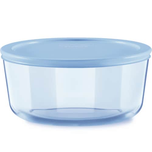 Pyrex Simply Store Collection Round Blue Glass Storage Containers Perspective: front