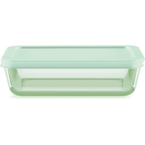 Pyrex Simply Store Collection Rectangle Green Glass Storage Containers Perspective: front