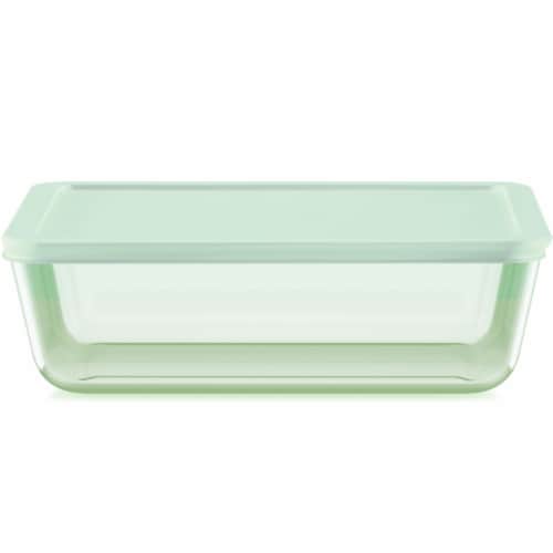 Pyrex Rectangular Glass Food Storage Container - Green Perspective: front