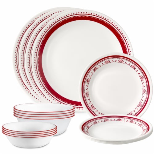 Corelle Sadie Laminated Glass Dinnerware Set Perspective: front
