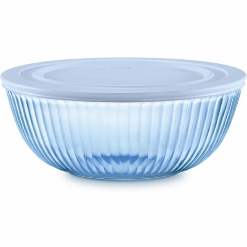 Pyrex Aqua 4.5 Quart Glass Mixing Bowl With Lid - Aqua Perspective: front