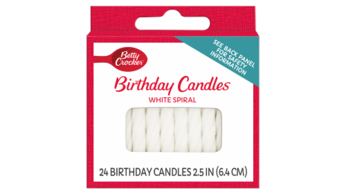 Betty Crocker White Spiral Birthday Candles Perspective: front