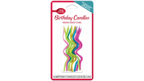 Betty Crocker Neon Crazy Curl Birthday Candles Perspective: front