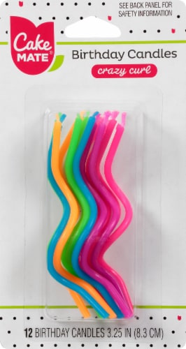 Cake Mate Neon Crazy Curl Birthday Candles Perspective: front